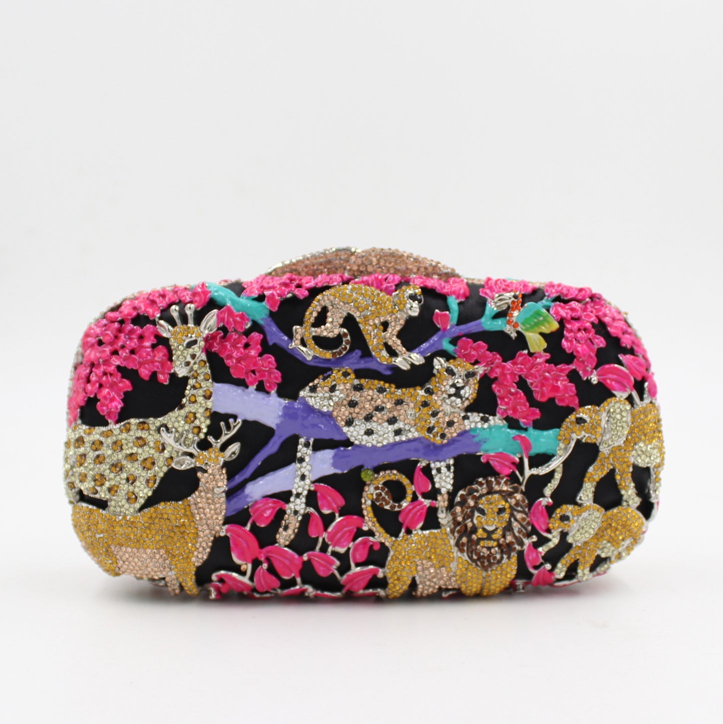 Animal Forest Package, Hollow Metal Crystal Banquet Package, Drip Oil Inlaid Diamond Handbag