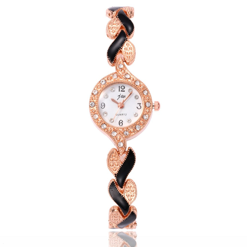 New Cross border Fashion Versatile Women's Love Watch Band with Diamond Quartz Watch Set