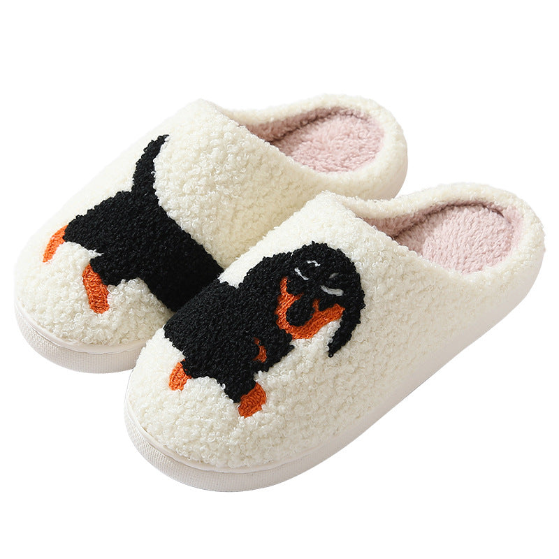 Cute cartoon puppy cotton slippers home indoor non-slip cotton slippers