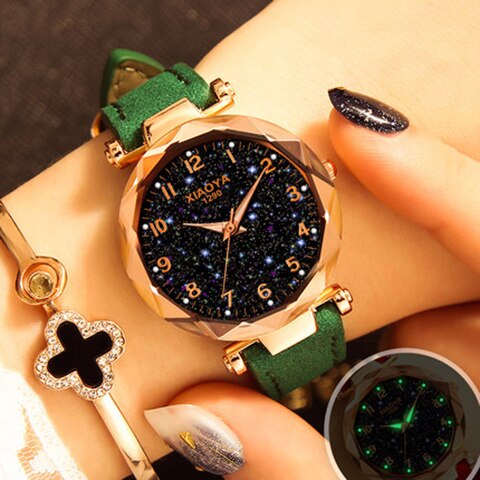 Women Watches  Best Sell Star Sky Dial Clock Luxury Rose Gold Women's Bracelet Quartz Wrist Watches New