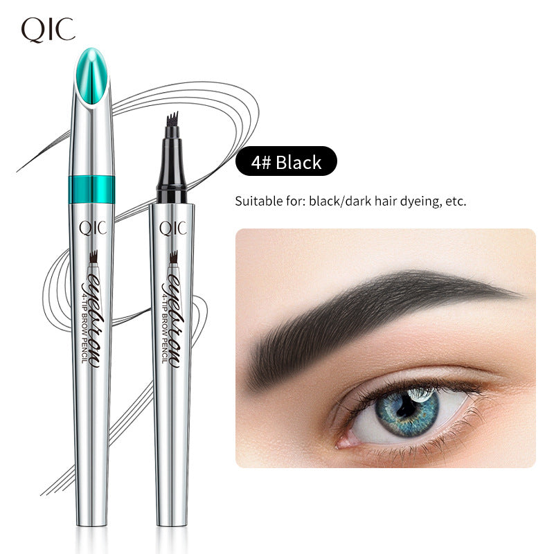 Imitation wild eyebrow waterproof and non smudging four claw forked liquid eyebrow pencil