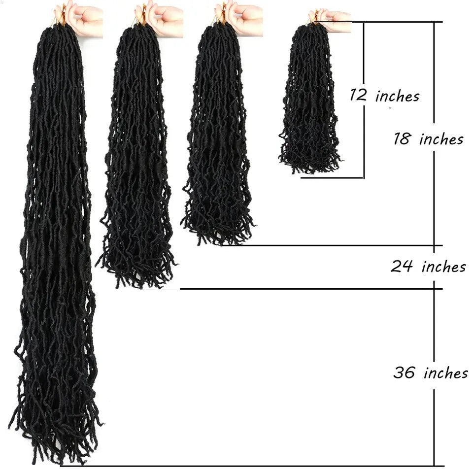 18 24 36 inch Wig Earthworm Crooked Crochet Fiber Wig NuLocs Braiding Hair Dirty Braid