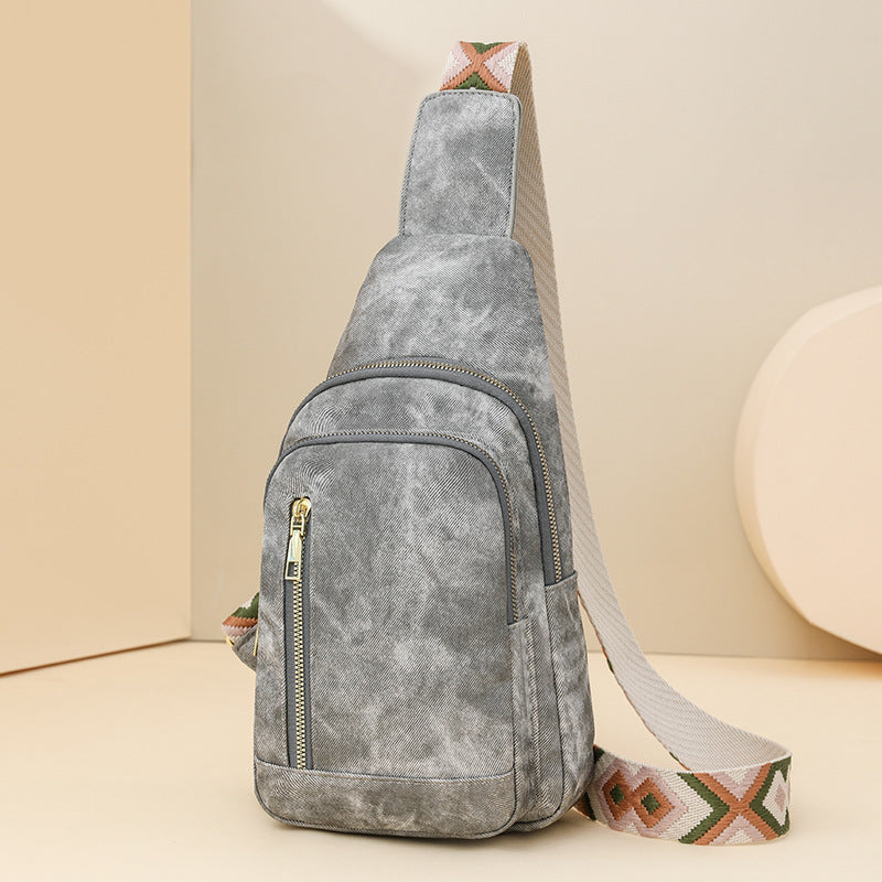 Retro Chest Bag Women's Texture Soft Leather Backpack  New Fashion Versatile Chest Bag Women's Casual One Shoulder Diagonal