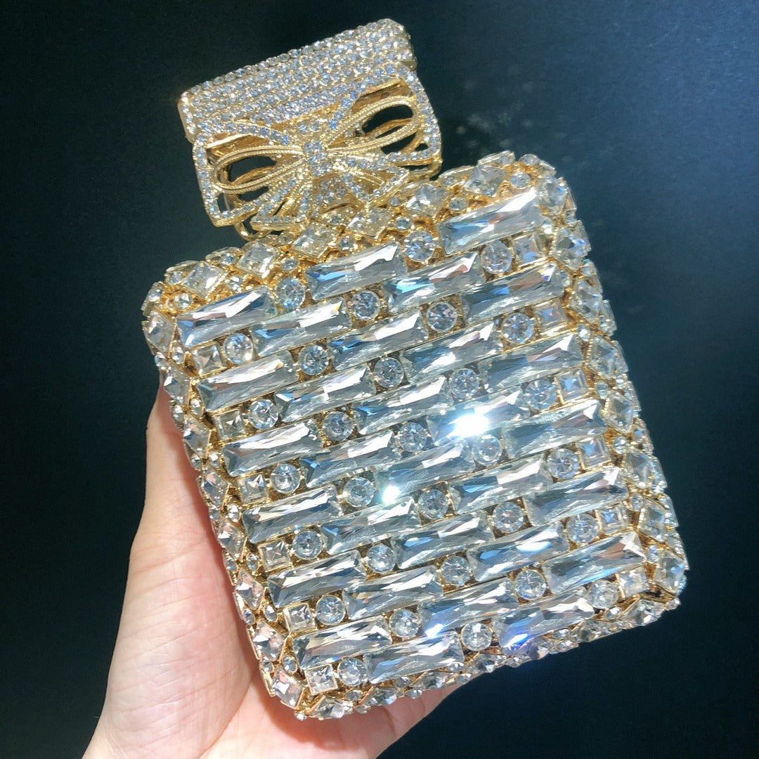 Perfume bottle with diamond hand bag Crystal Bag