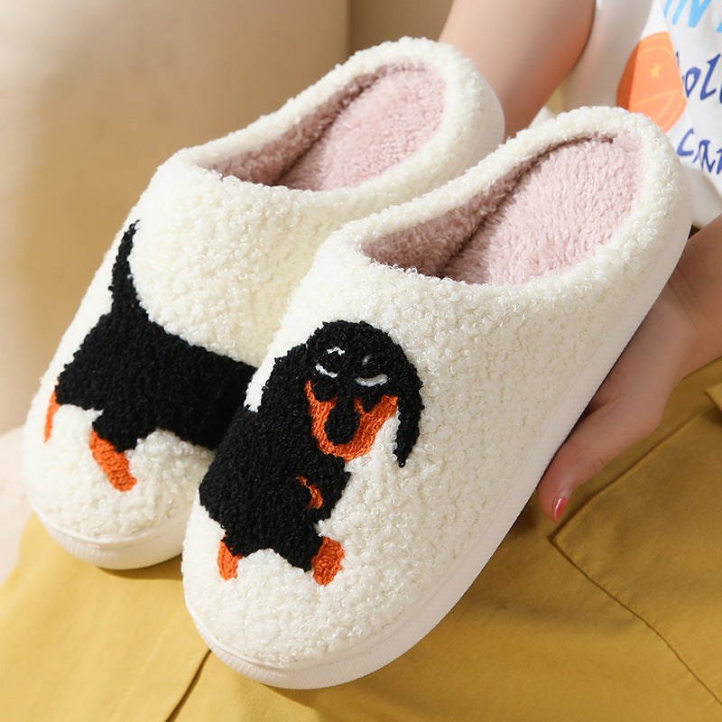 Cute cartoon puppy cotton slippers home indoor non-slip cotton slippers