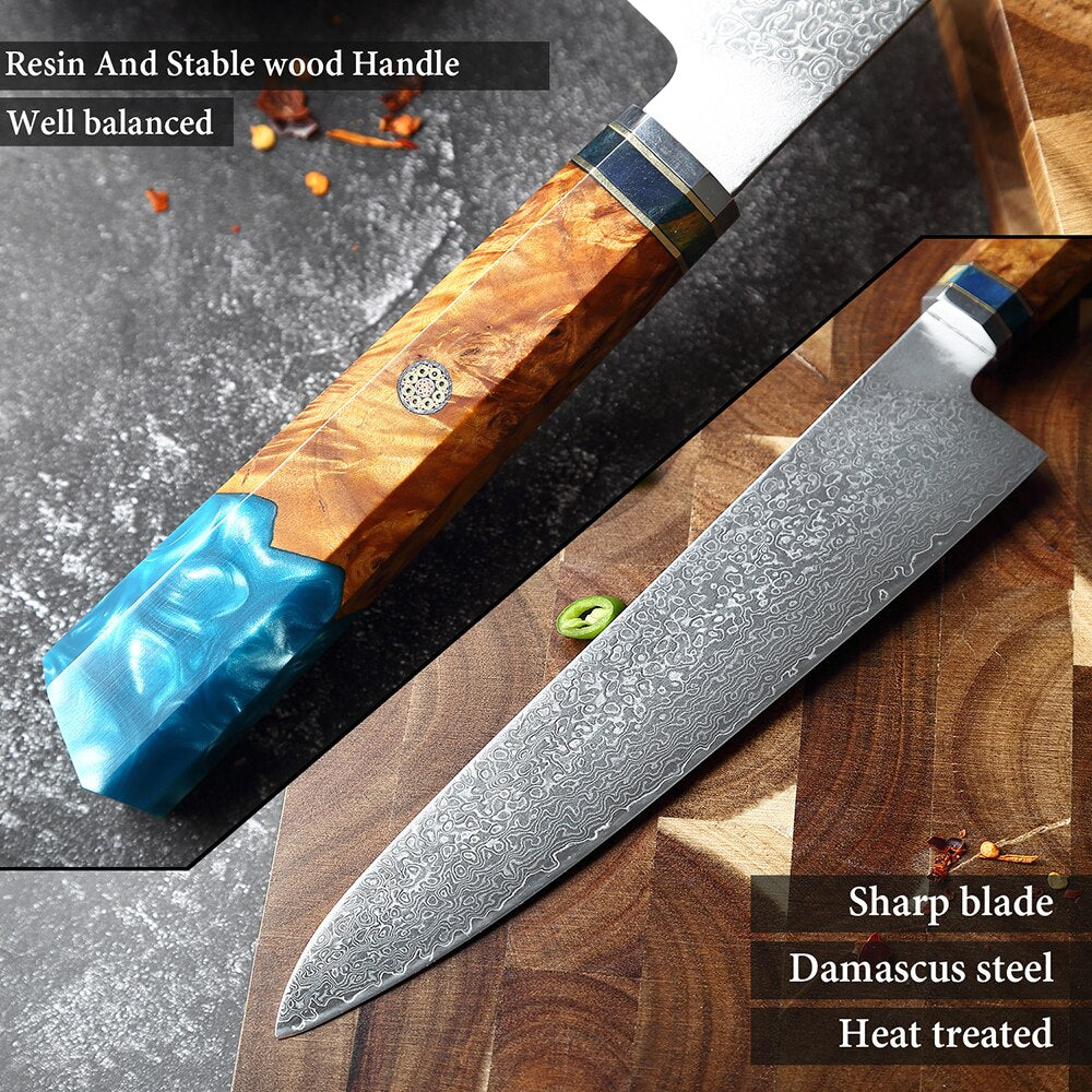 XITUO Damascus Knife Set Kitchen Knife Damascus Steel VG10 Chef Knife Santoku Knives Japanese Knife Home kitchen tools best gift