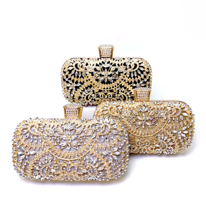 Evening bag European and American ladies handbag rhinestone inlaid diamond banquet clutch bag dress evening bag