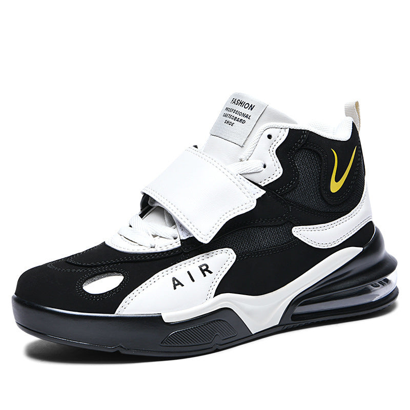 Men's autumn winter high-top air cushion basketball shoes middle school students sports thick-soled running shoes