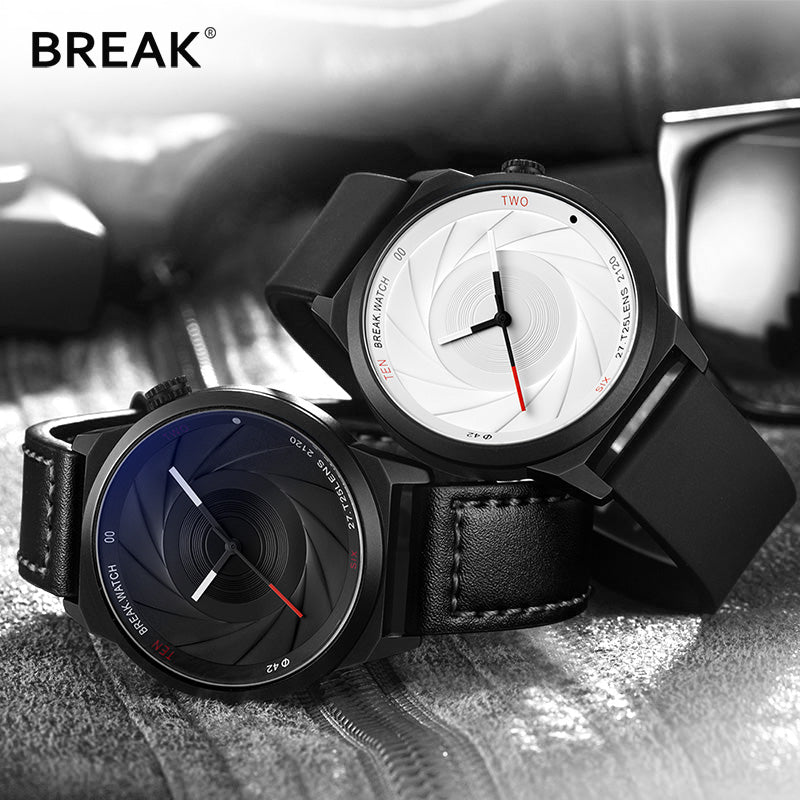 BREAK Photographer Series Unique Camera Style Stainless Strap Men Women Casual Sport Watches