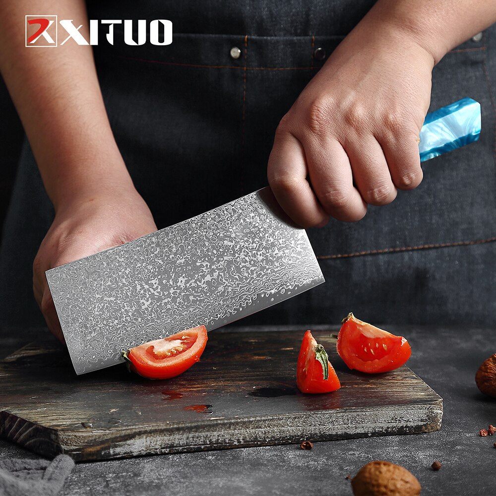 XITUO Damascus Knife Set Kitchen Knife Damascus Steel VG10 Chef Knife Santoku Knives Japanese Knife Home kitchen tools best gift