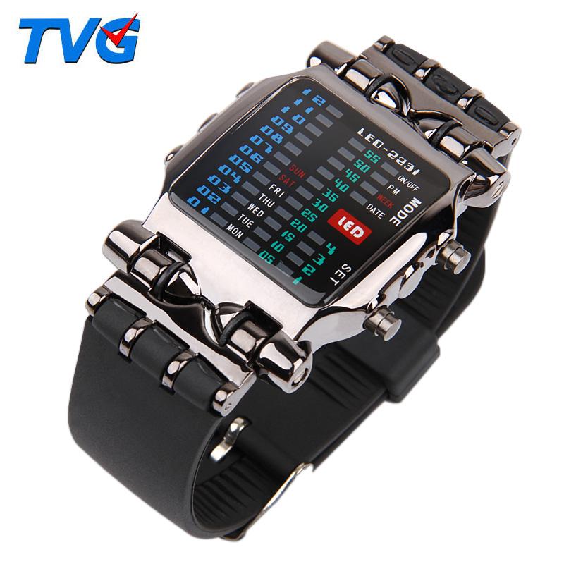 TVG Rubber waterproof LED Digital Sports Watches