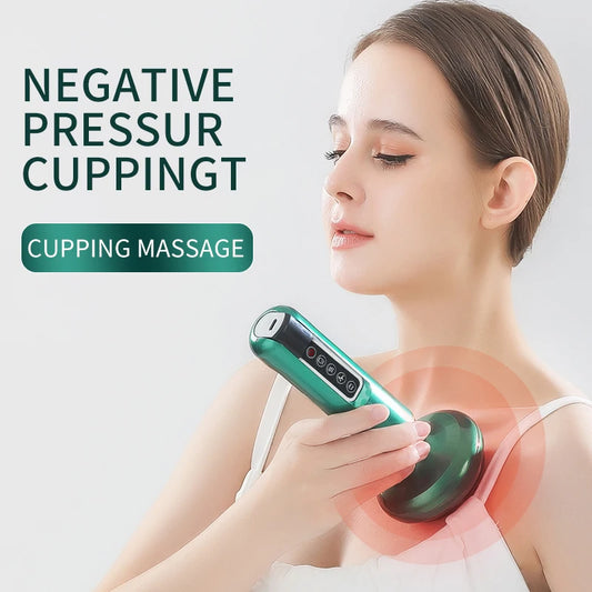 Electric Vacuum Cupping Massager Suction Cup GuaSha Anti Cellulite Beauty Health Scraping Infrared Heat Slimming Massage Therapy