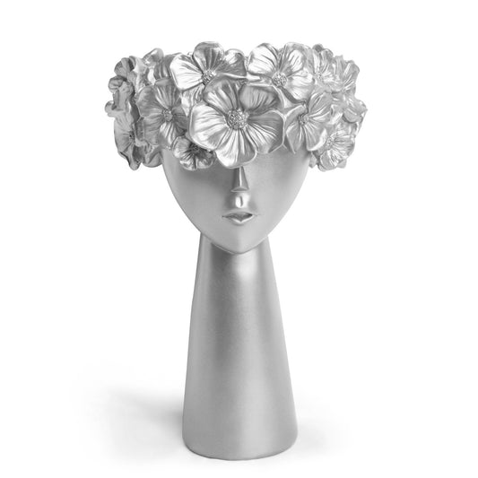 Silver flowerpot home resin ornaments