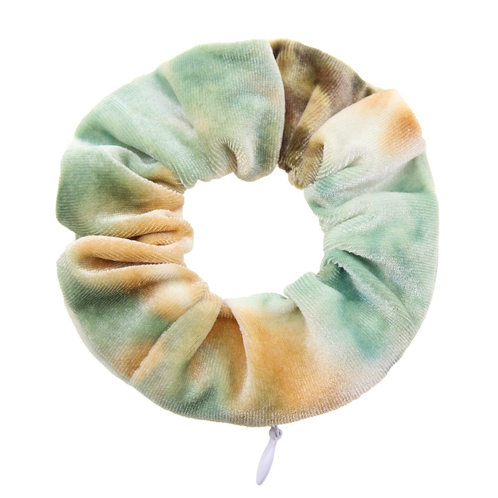 Tie dye velvet zipper large intestine loop