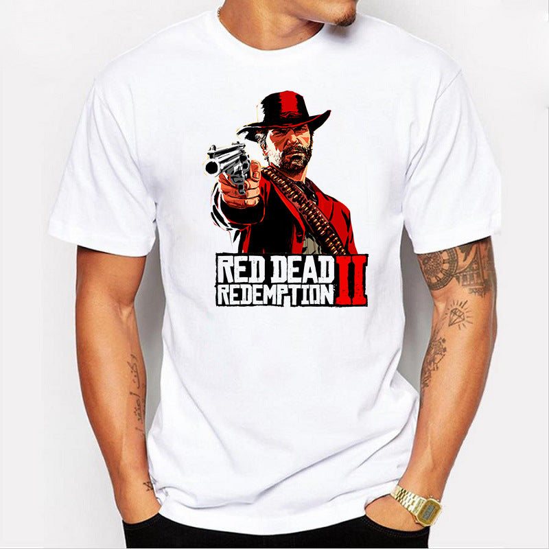 Men'S Casual Letter Printed Top Quality Men'S Tees Best Red Dead Redemption John Marsto Movie T Shirt