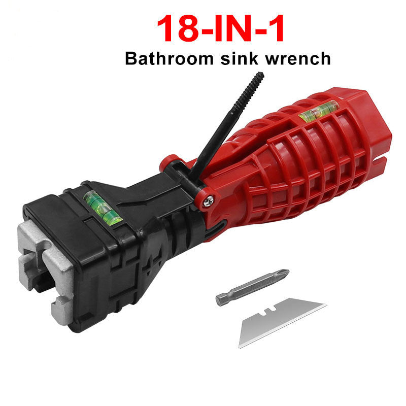 Bathroom Sink Wrench 18 In 1 Socket Wrench Home Plumbing Faucet Water Heater Disassembly And Maintenance Of Small Tools