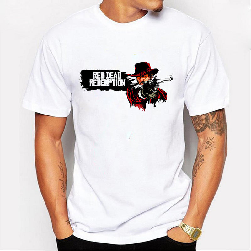 Men'S Casual Letter Printed Top Quality Men'S Tees Best Red Dead Redemption John Marsto Movie T Shirt