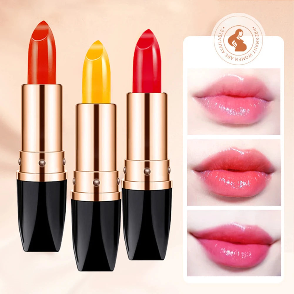 3pcs Temperature Color Change Lipstick Waterproof Lasting Non-stick Cup Lazy Lipstick Moisturizing Nourish Lips Care Makeup Cosmetics