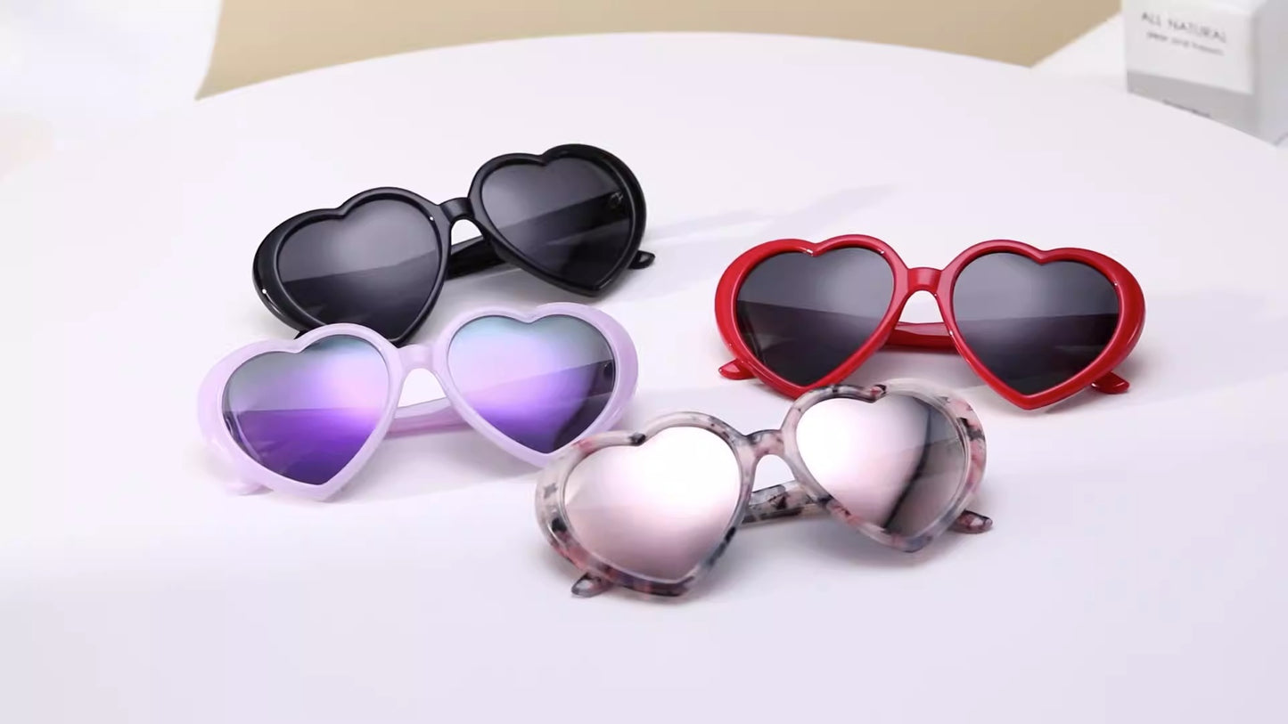 Fantasy gradient frame cute heart sunglasses loving children polarized sunglasses