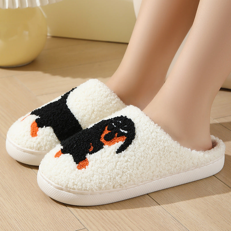 Cute cartoon puppy cotton slippers home indoor non-slip cotton slippers