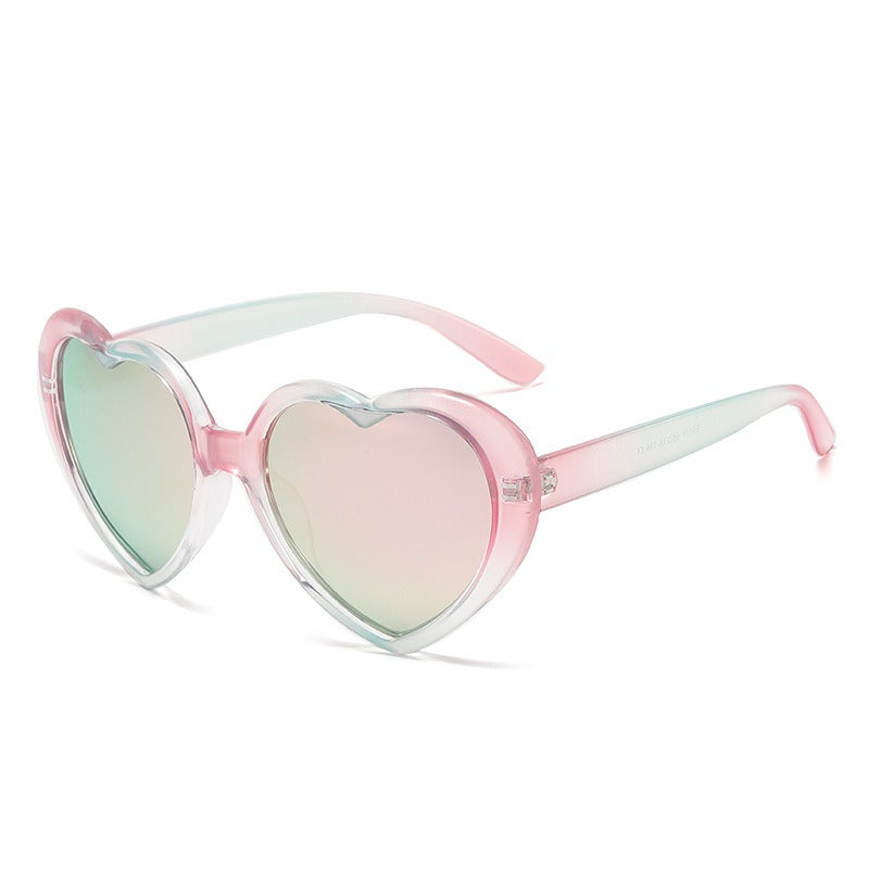 Fantasy gradient frame cute heart sunglasses loving children polarized sunglasses