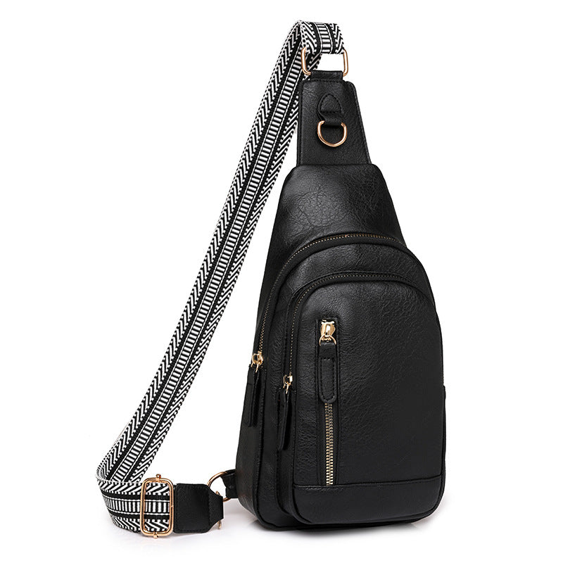 Retro Chest Bag Women's Texture Soft Leather Backpack  New Fashion Versatile Chest Bag Women's Casual One Shoulder Diagonal