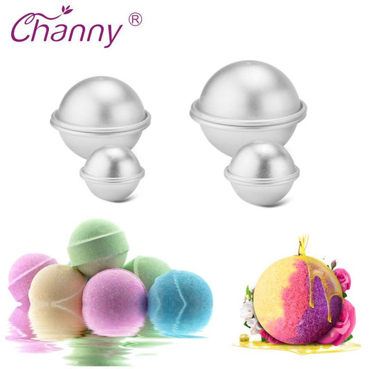 6pcs/pack Bath Bombs Metal Aluminum Alloy Bath Bomb Mold 3D Ball Sphere Shape DIY Bathing Tool