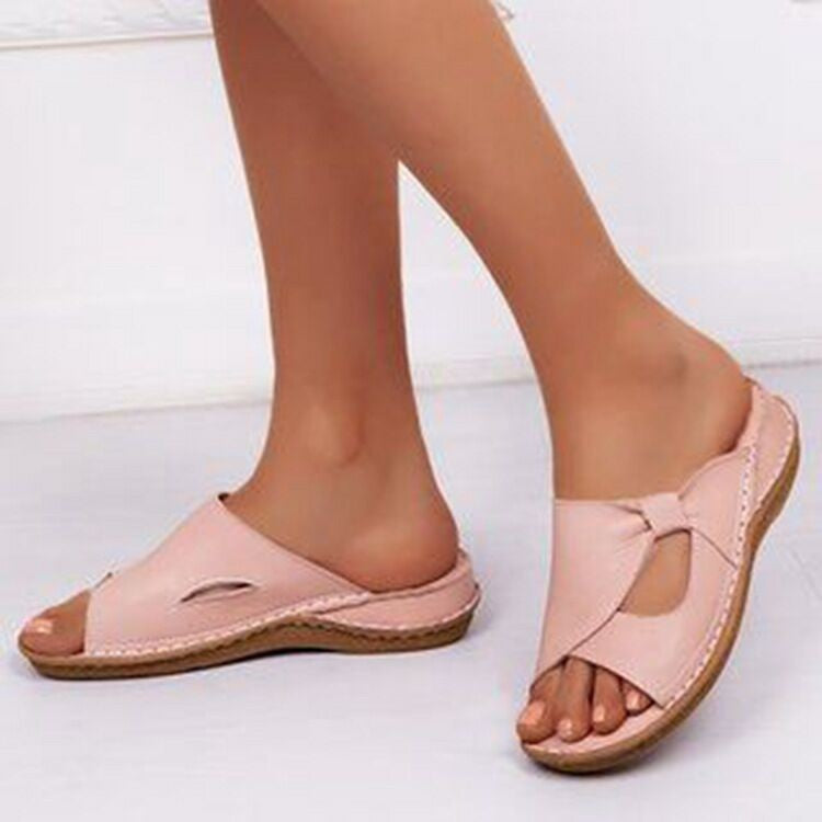 Spring and summer plus size cool slippers for women flat bottomed outer slippers