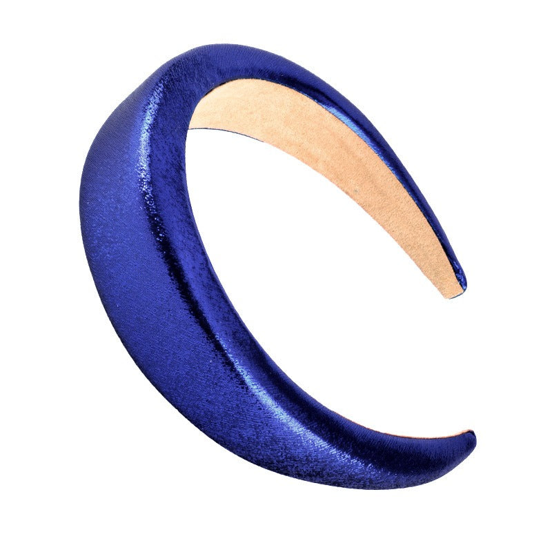 Bright Sponge Hair Hoop Wide Edge Thick Colored Shiny Silk Fabric Hair Accessories