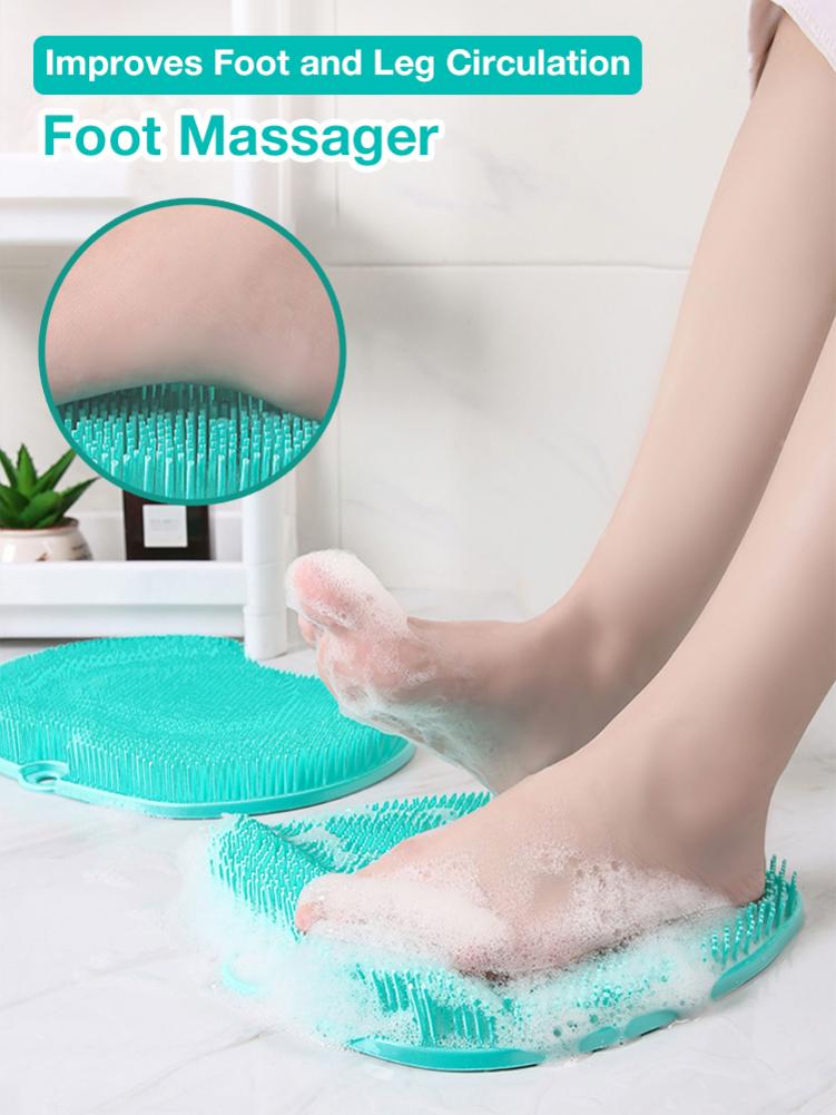 Pregnant Women Without Bend Over Shower Foot Massager Scrubber Cleaner Washing Massage Tools Pad Mat Elderly Feet Cleaning Brush