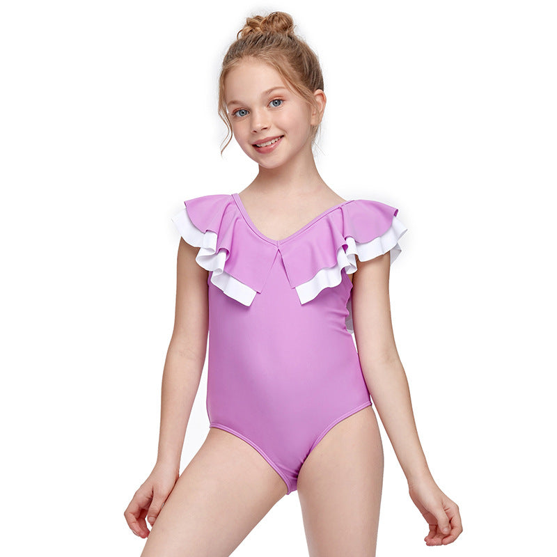 New One Piece Flash Girls Swimwear New Children Swimwear