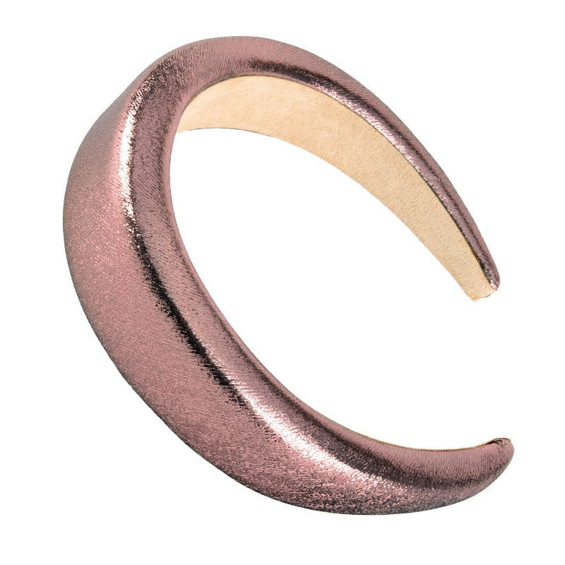 Bright Sponge Hair Hoop Wide Edge Thick Colored Shiny Silk Fabric Hair Accessories