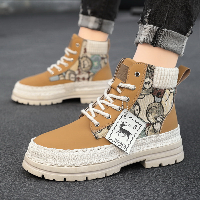 Martin boots men's shoes casual versatile men's shoes new trend workwear boots high top shoes men's shoes