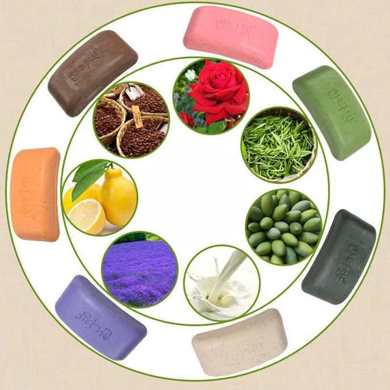 NEW Hot 100% Pure Nature Elements Organic Bath Soap Essence Exfoliating Moisturizing Plants Whitening Soap Mud Handmade Vol S9E3