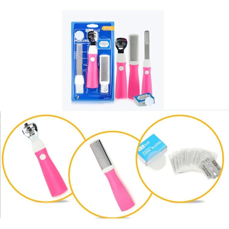 Nail Foot Care Tool Foot File Set Dead Hard Skin Callus Remover Scraper Pedicure Rasp Tools Portable Cuticle Pusher